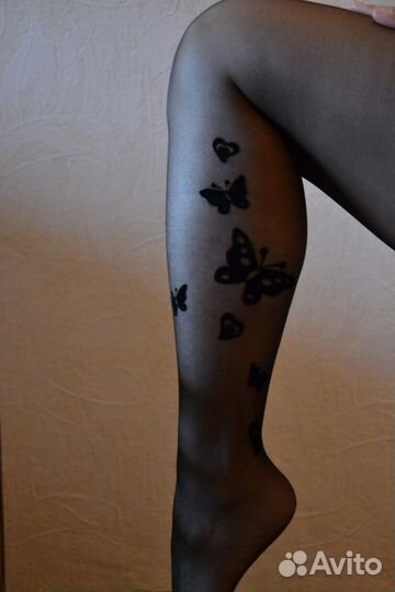 Колготки с нанесением узора бархатного