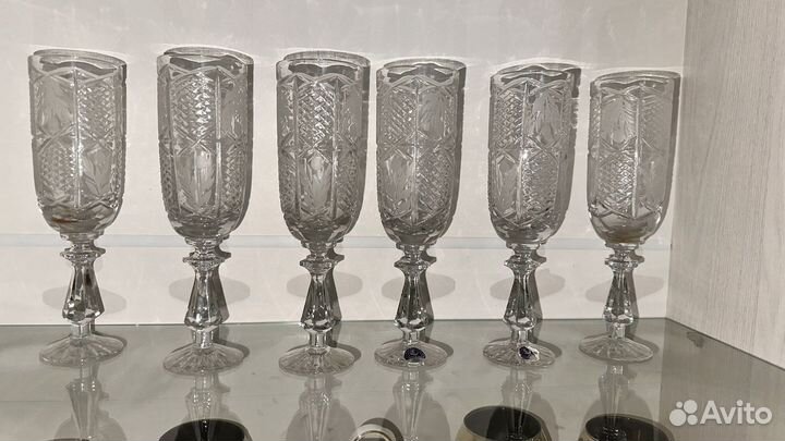 Фужеры хрустальные СССР дядьковский
