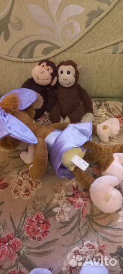 Мягкие игрушки обезьянки 3шт