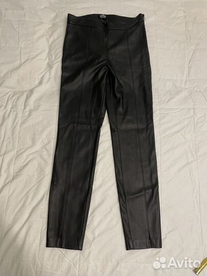 Zara кожаные леггинсы M