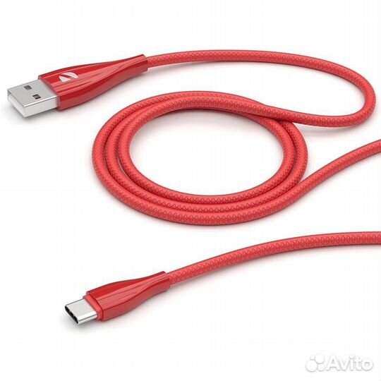Кабель USB2.0 -Type C 1m красный Deppa #306181