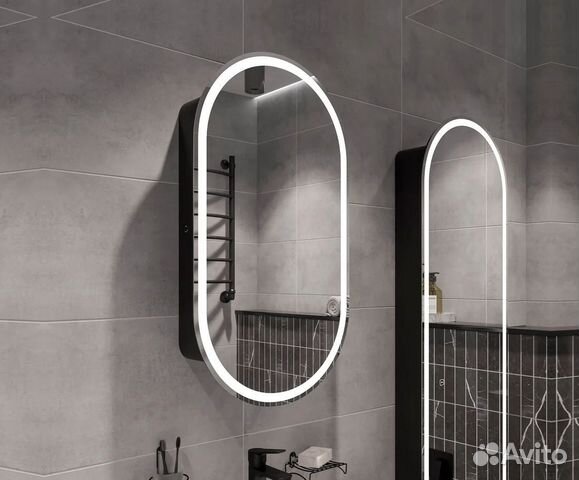 Зеркальный шкаф с подсветкой капсула