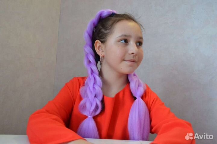 Канекалон. Готовые Косы. Лиловые