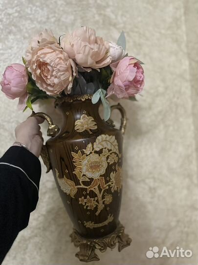 Ваза большая напольная с цветами