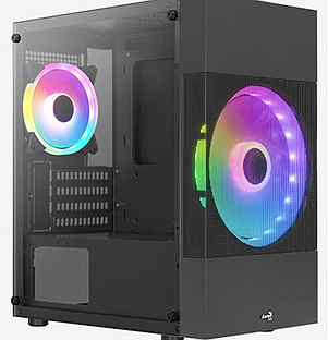 Корпус MiniTower aerocool atomic lite-G-BK-V2 blac