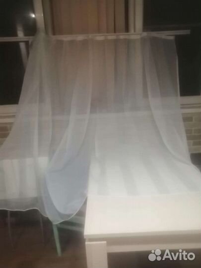 Тюль на кухню с карнизом