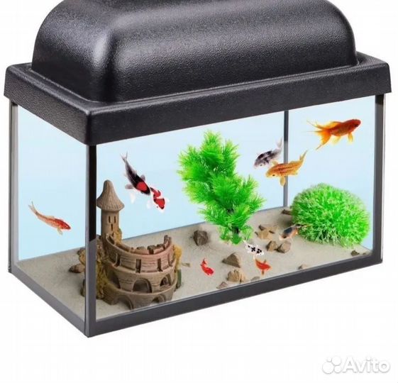 Аквариум 9л, фильтр, очиститель, декор