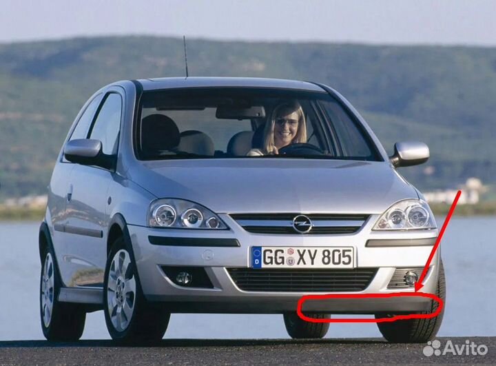 Спойлер бампера переднего левый Opel Cors C