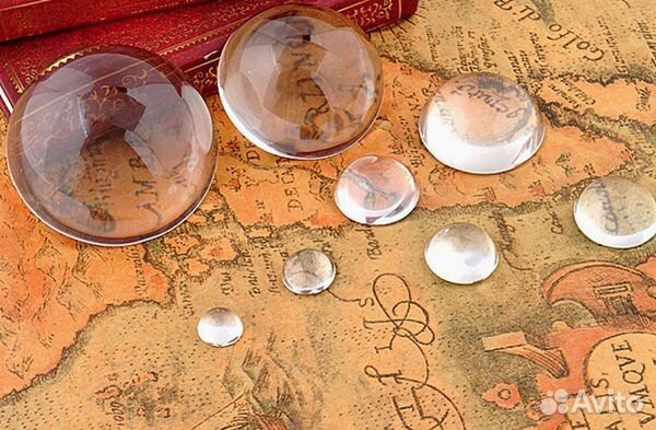 Кабошоны стеклянные, линзы, полусферы