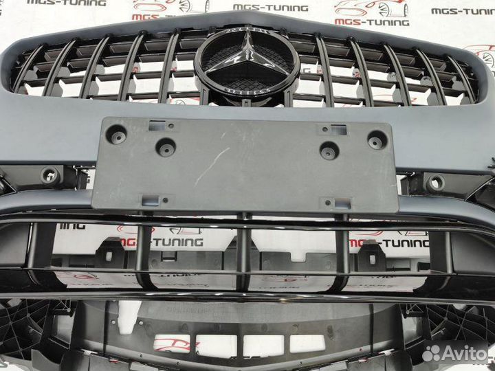 Передний бампер A45 AMG A-class W176 рест GT black