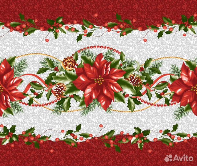 Скатерть-дорожка для стола новогодняя