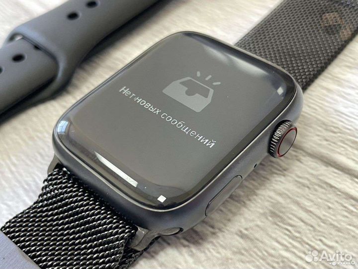 Apple Watch 7 space gray (безрамочные) 2 ремешка