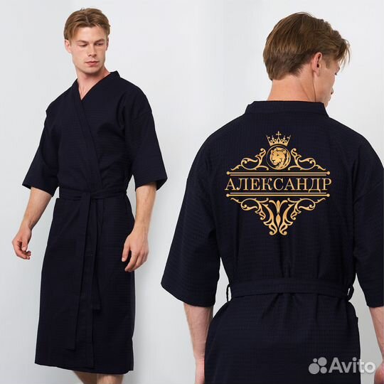 Халат мужской вафельный банный