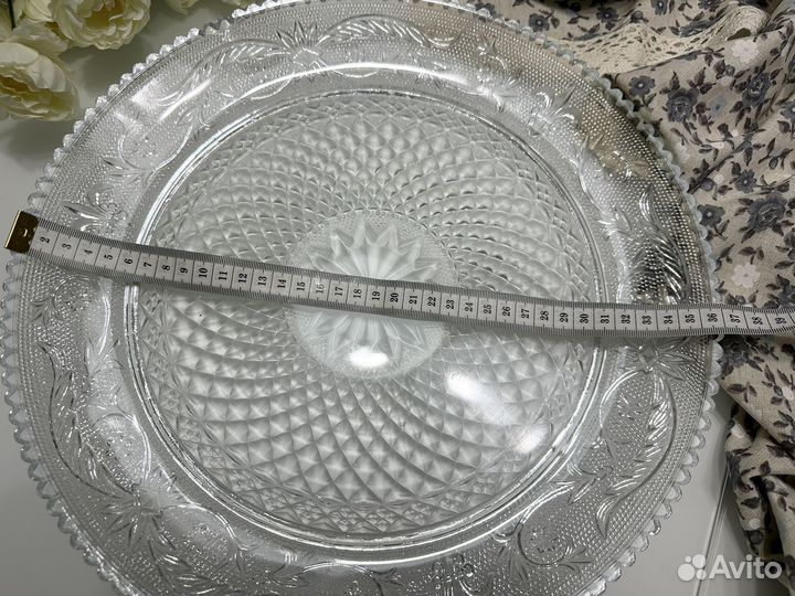 Блюдо сервировочное стекло круглое 36 см