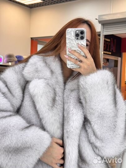 Полушубок под песца из искуственного меха