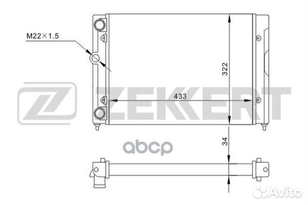 Радиатор охл. дв. VW Golf III 91- Vento 91- mk