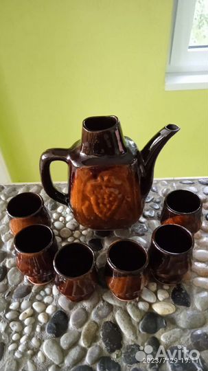 Кувшин и стаканы для вина керамика