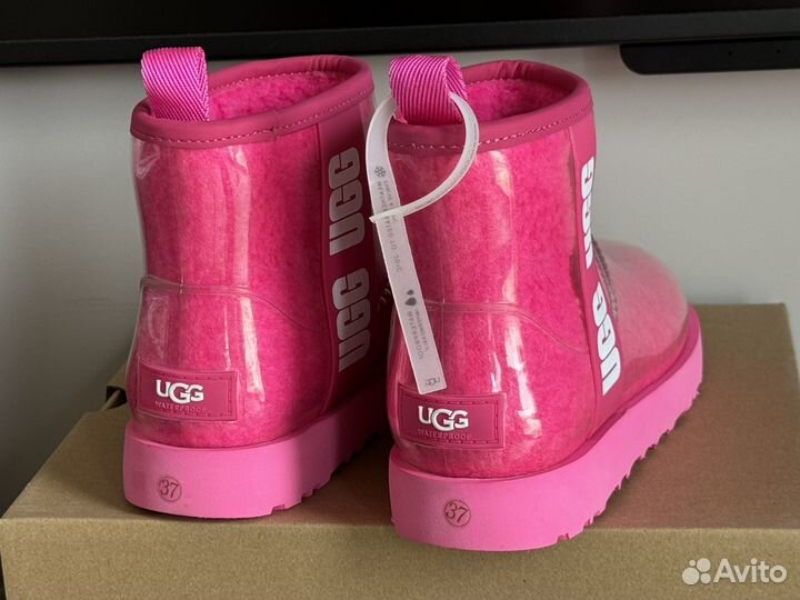 Угги UGG Classic Mini Clear Rose силиконовые