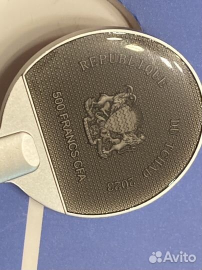 Чад 500 франков 2023 серебро 