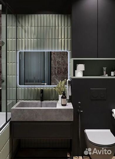 Парящее зеркало с LED подсветкой