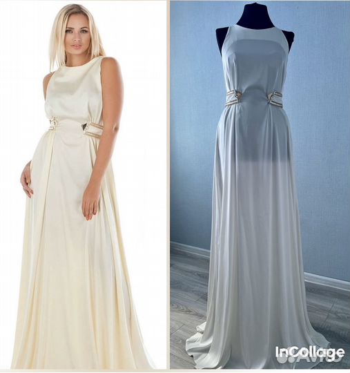 Новое шелковое вечернее платье в пол