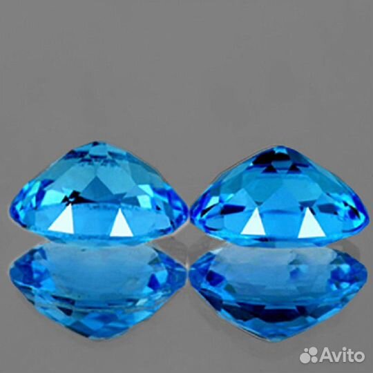 Топаз натуральный 6,40Ct к-кт 10х8мм VVS Swiss Blu