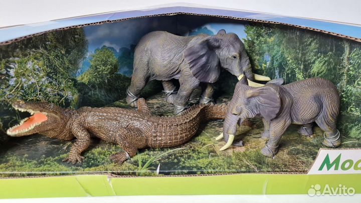 Набор животных Слоны, крокодил арт. 9899-66