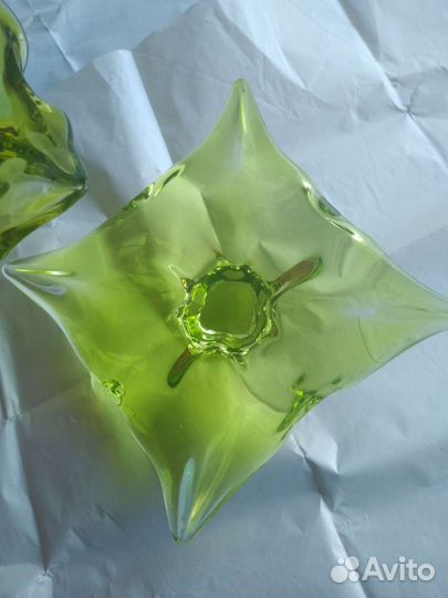 Ваза 2шт.Цветное стекло.Богемия