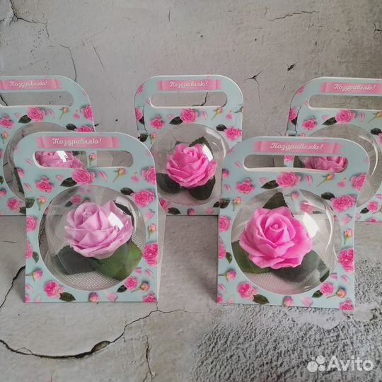 Подарочное мыло Цветок в куполе в ассортименте