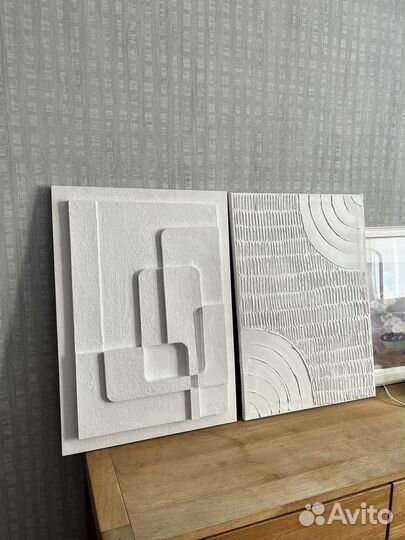 Картина абстракция штукатуркой