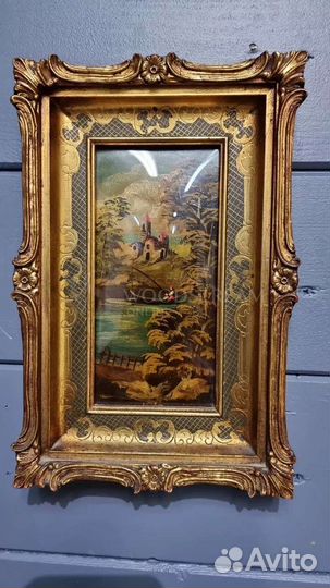 Картина.Винтаж.Масло.Антиквариат из Европы.Старина