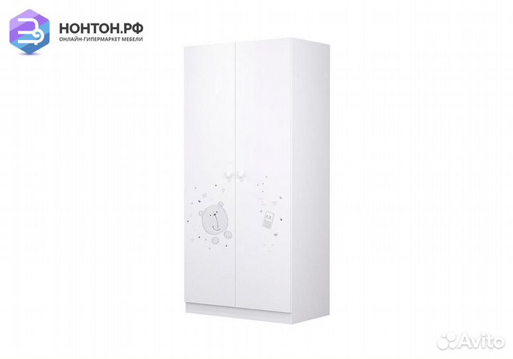 Шкаф двухдверный Polini kids French 1230 Teddy бел