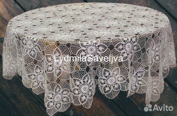 Вязаная скатерть крючком
