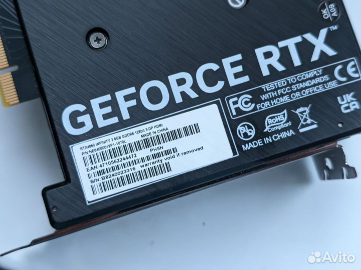 Видеокарта Nvidia RTX 4060 8gb Palit Infinity 2