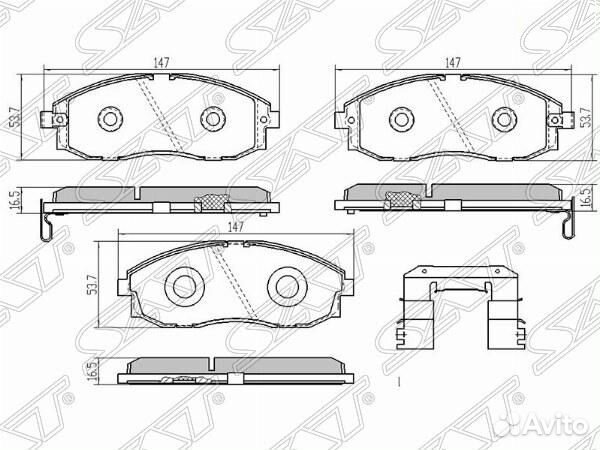 Колодки тормозные перед hyundai H1/starex 97-06/po
