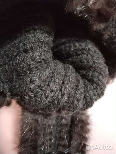 Шапка норковая вязаная