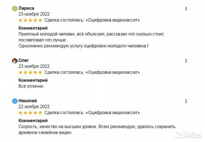 Оцифровка видеокассет