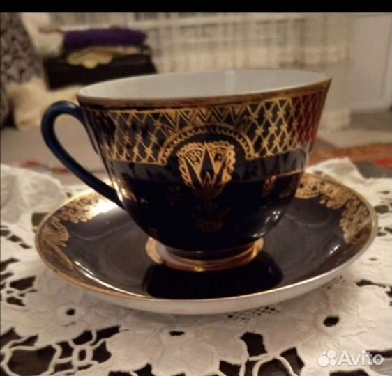 Чайная пара кобальт лфз СССР