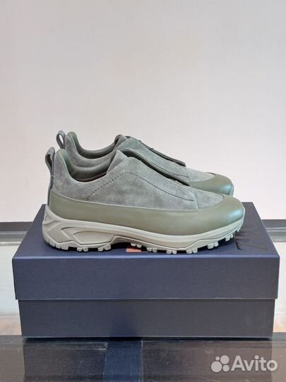 Кроссовки Ermenegildo Zegna замша кожа зелёные