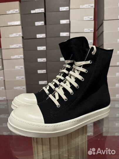 Rick Owens Ramones High Canvas NEW