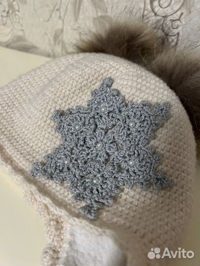 Шапка р.50 и шарф ручой работы