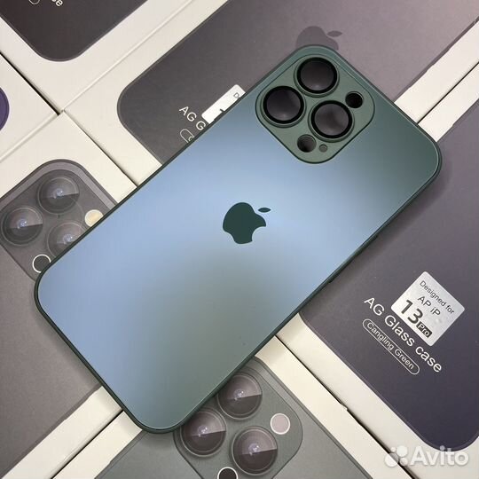 Чехлы стеклянные Матовые Premium MagSafe