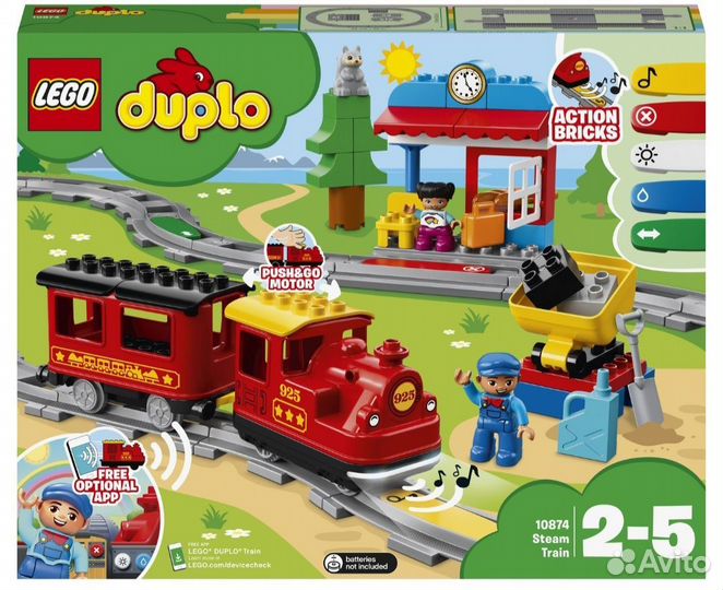 Lego duplo железная дорога 10874