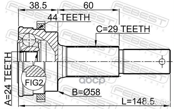 Шрус внешний зад прав/лев 0210T30RA44 Febest