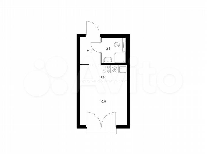 Квартира-студия, 20,4 м², 26/26 эт.