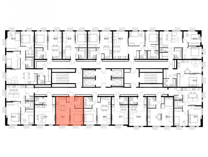1-к. квартира, 36,1 м², 12/24 эт.
