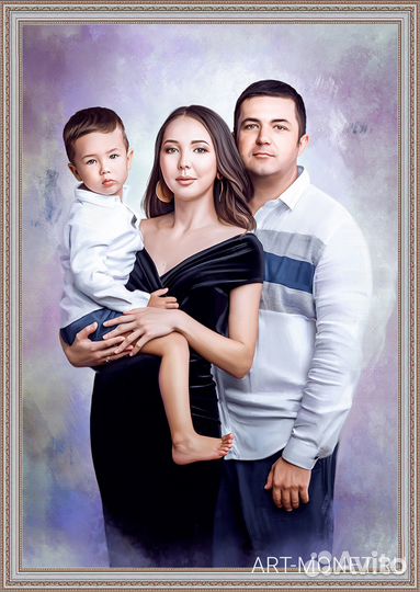 Портрет по фото на холсте. Арт 5035