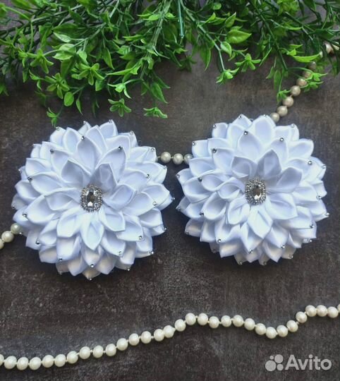 Банты для волос белые