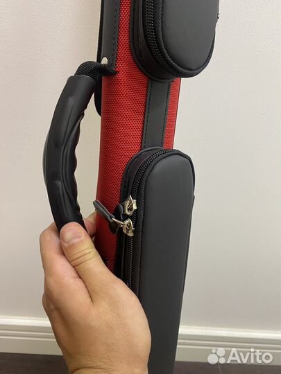 Чехол для кия русский бильярд пул черно красный