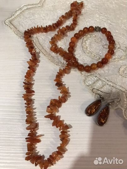 Бусы янтарные